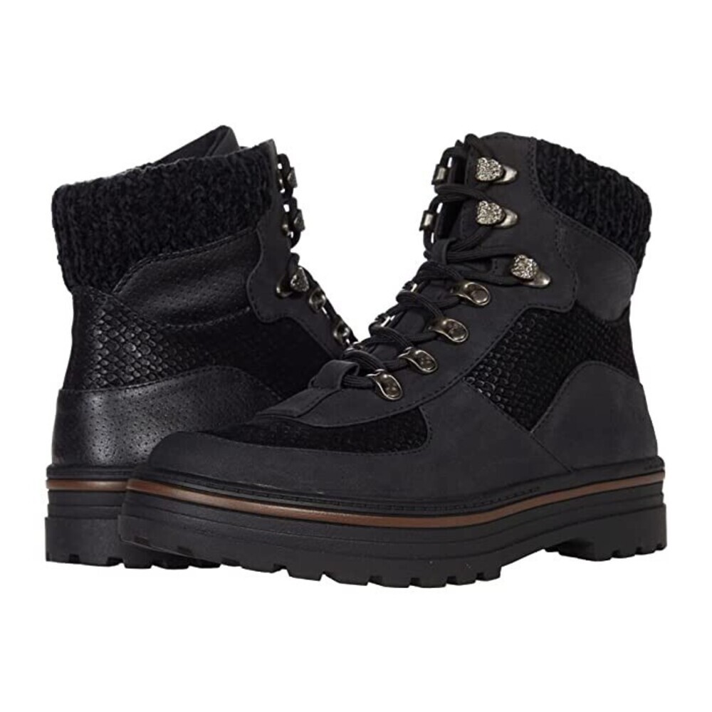 Blowfish Malibu Herstory BF-9117 Womens 7.5 Black Knit Cuff Ankle Boots JOBB1780